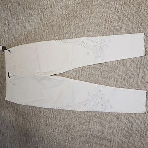 White cutout capri